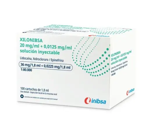 [3408] Anestesia Xylonibsa 2% 1.8ml 100u.Verde Inibsa. 