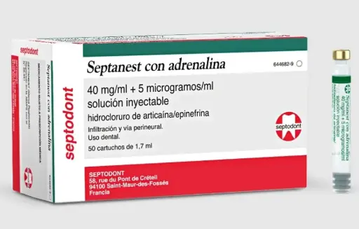 [11202P] Anestesia Septanest 4mg/ml+5mg/ml 1:200.000 50u. Verde Septodont 