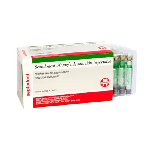 [8906P] Anestesia Scandonest 3% sin vasoconstictor 50u. Verde Septodont