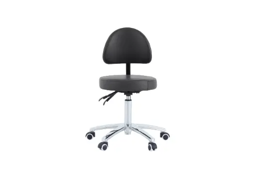 [MA13BR.A66] Taburete giratorio redondo con respaldo premium Mod. SUPP Gris Weelko