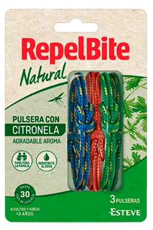 [N10232] Repelbite Pulsera con Citronela 3 pulseras