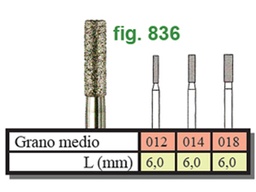 Fresas diamantadas Fig.836 grano medio - Edenta 5u