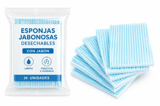 [010542] Esponjas jabonosas desechables 24u