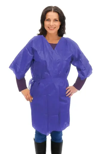 [0109221] Bata azul oscuro desechable media manga 40g 1u