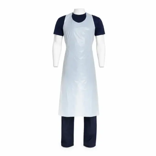 [77524-U] Delantal plástico PE blanco 73x120 cm 100u