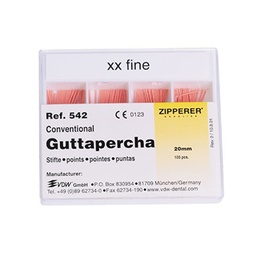 [649] Puntas de Gutta-Percha 20mm VDW-ZIPPERER 100u