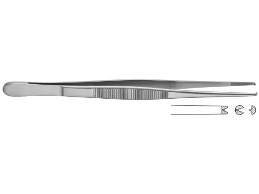 [040100] Pinza vendas c/diente 14cm