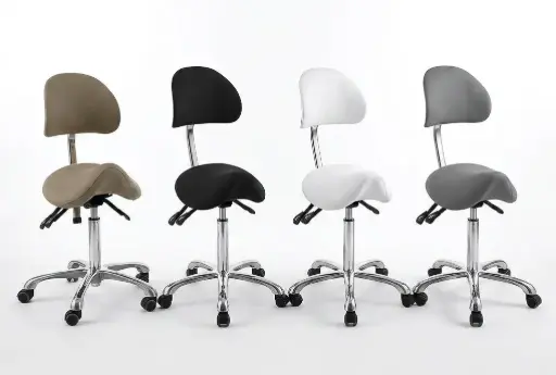 Taburete silla montar con respaldo Mod. NOBLE Weelko