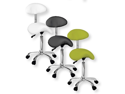 [9122] Taburete giratorio silla de montar con respaldo Mod. ORGANIC+ Weelko