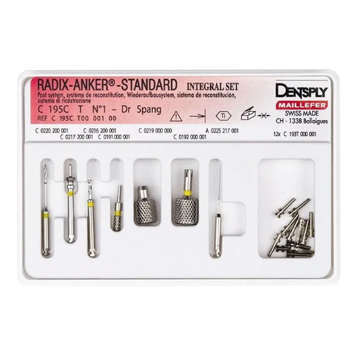 [9700] Radix Anker titanio KIT 12u y 7 accesorios Dentsply Sirona
